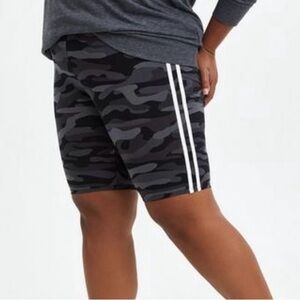 Torrid Bike Shorts Camouflage with White Side Stripe